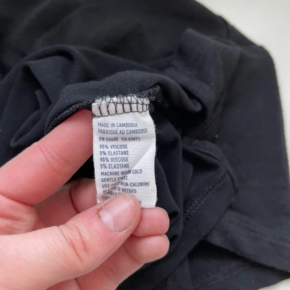 American Eagle Black Crew Neck Short Sleeve Basic Cropped Tee Small Women’s - Picture 9 of 10